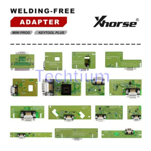 Full Set XDNPP0CH 16pcs Xhorse Solder-Free Adapters and Cables Work with VVDI Prog/ MINI PROG and KEY TOOL PLUS
